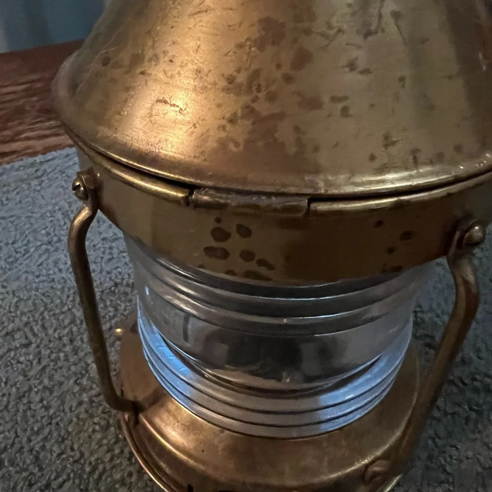 Vintage Brass & thick Glass Nautical Lantern
